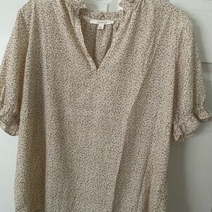 Fun 2 Fun Cream Patterned Blouse